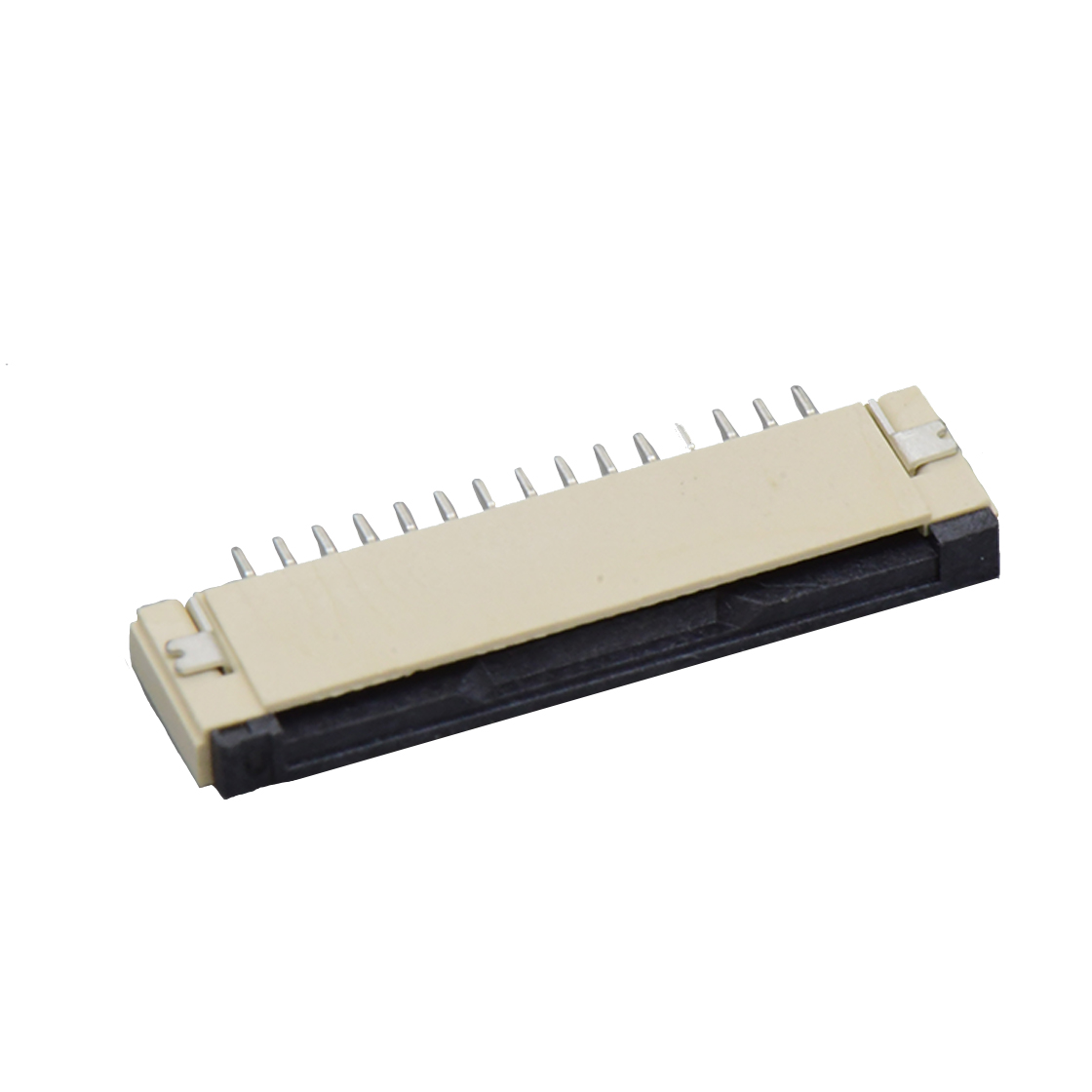 F1008 FPC FFC连接器Pitch 1.00mm H2.0mm卧贴前掀盖下接触 FPC 15Pin本色 镀雾锡